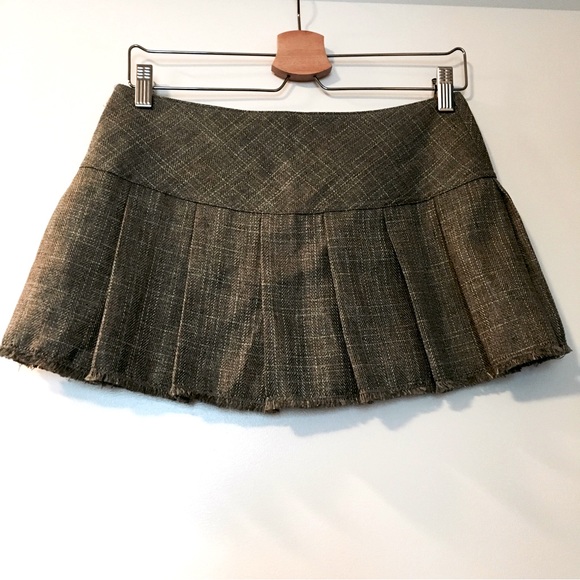 Bloomingdale's Skirts 9s Vintage Bloomingdales Green Tweed Plaid